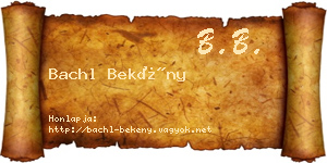 Bachl Bekény névjegykártya